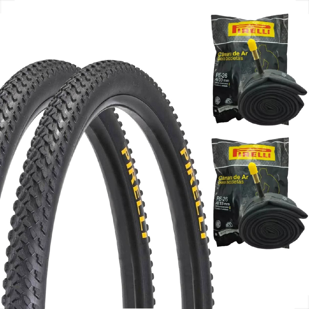 Par Pneu Pirelli Scorpion aro 26 x 2.0 MTB Montadinha Motorizada Bike + Par Camara de ar Pirelli