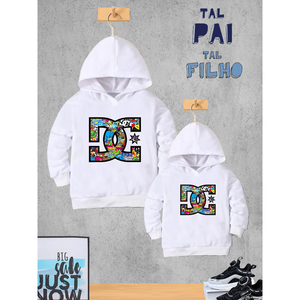 Kit Tal Pai Tal Filho BLUSA MOLETOM DC COLLOR Masculino Adulto e Criança