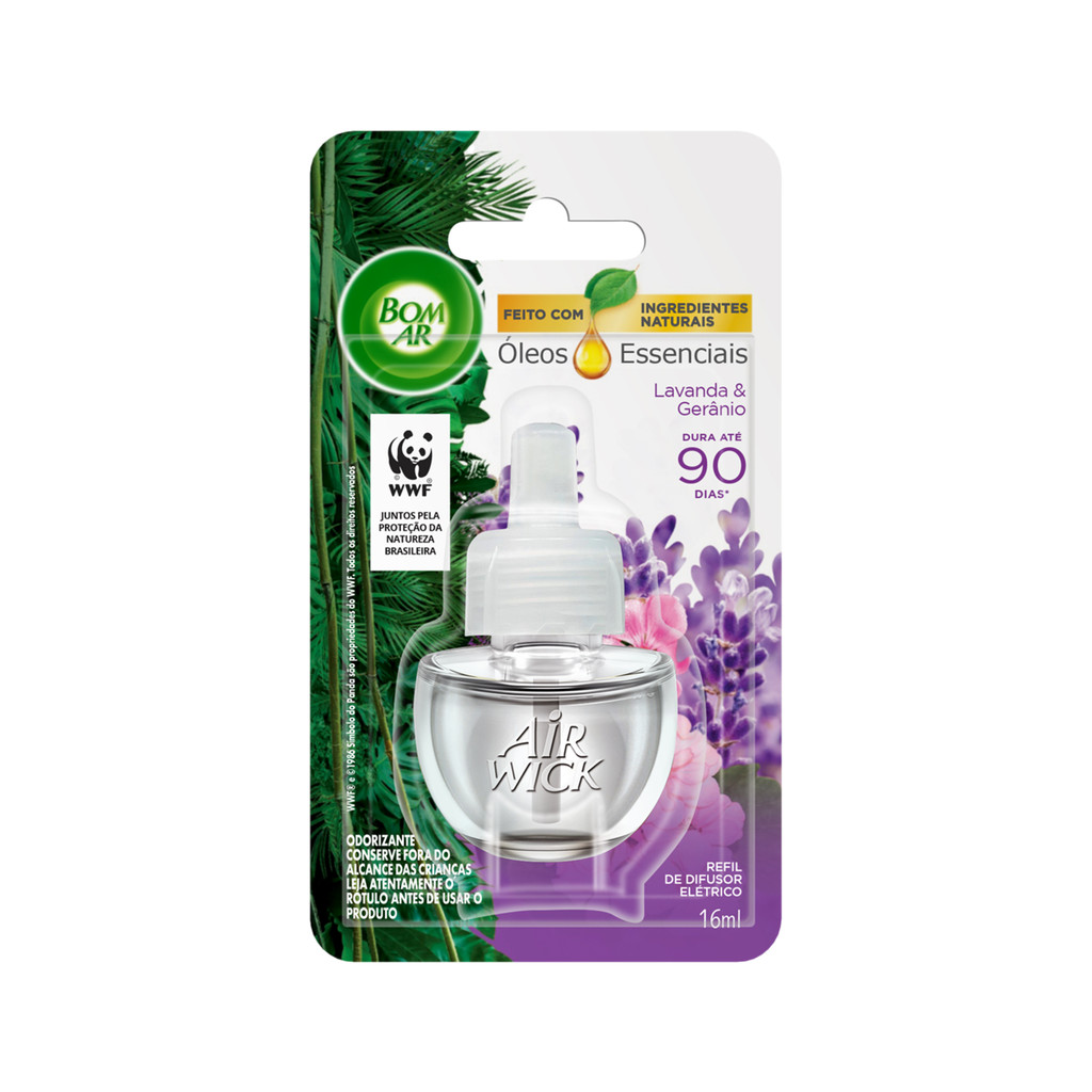 Odorizador Refil Elétrico Lavanda e Gerânio 16ml Bom Ar - Home & Living