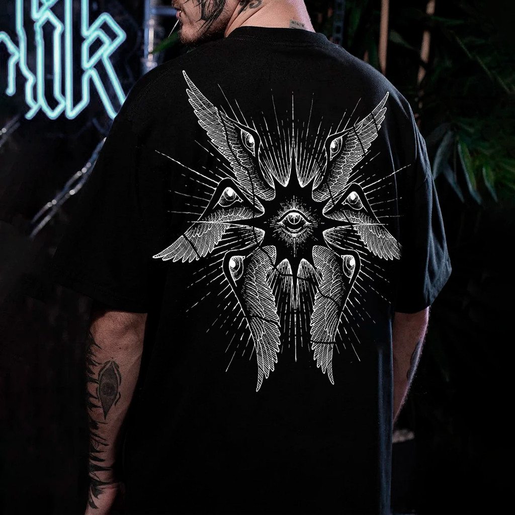 Camiseta Unissex Oversized Plus Size Feminina Masculina Seraphim Angel Unissex  Streetwear Vintage Confort Algodão Estil