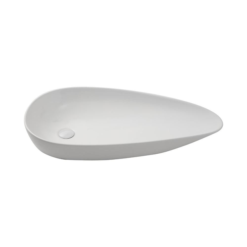 Cuba De Apoio Para Banheiro Gota Slim Louça Cerâmica 76,5 cm Pingoo - Branco - Home & Living