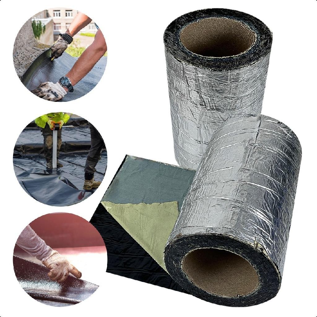 Rolo De Fita Veda Tudo Manta Asfáltica 10cm X 10m Para Telhado Rufo Chapa Fita Adesiva Calhas Aluminizada Laje Rufo