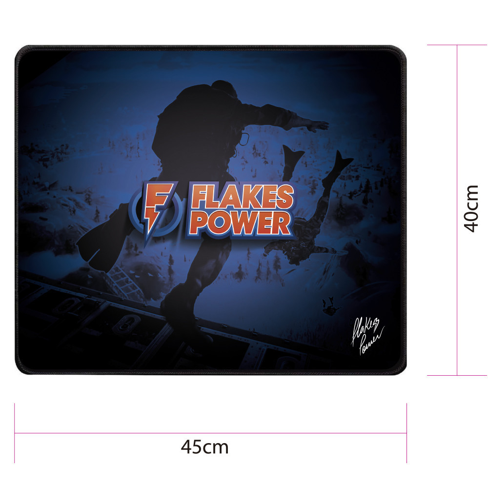 Detalhes do Mousepad Gamer Edição Flakes Power, 40x45cm, Base Antiderrapante, Alta Precisão, 3mm, FLKMP002, ELG