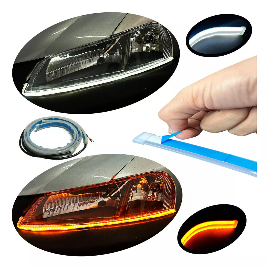 Fita De Seta Led Para Carro Farol 12v 45cm Função Start Tarponn 6000k 3000k em Oferta na Shopee