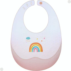 Babador Silicone Com Bolso Cata Migalhas E Estojo Arco-íris 18050 Buba