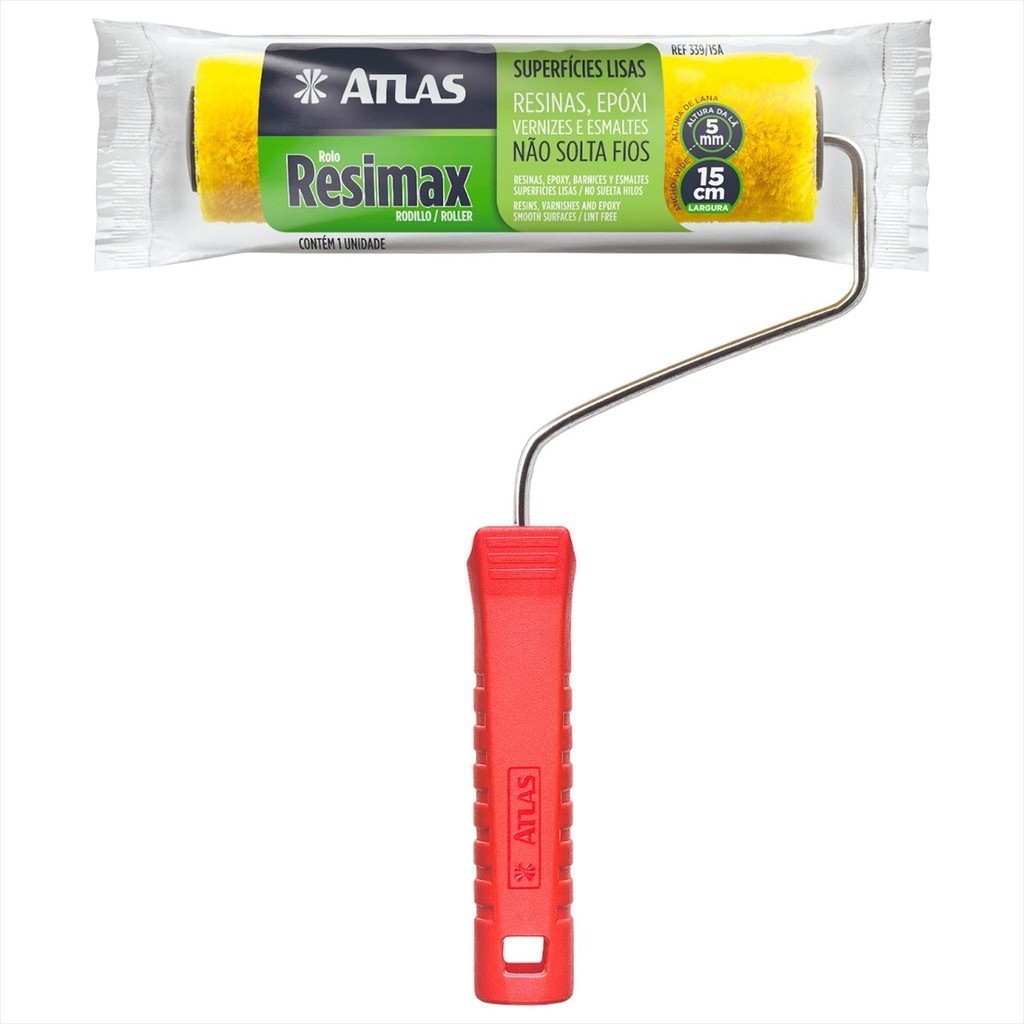 Rolo Para Pintura Resimax Lã Atlas 15cm Madeira/assoalho