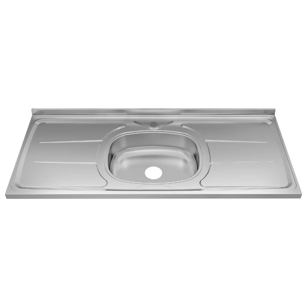 Pia de Cozinha em Aço Inox de 120cmx53cm Concretada sem Válvula Plus 30 120cm x 53cm