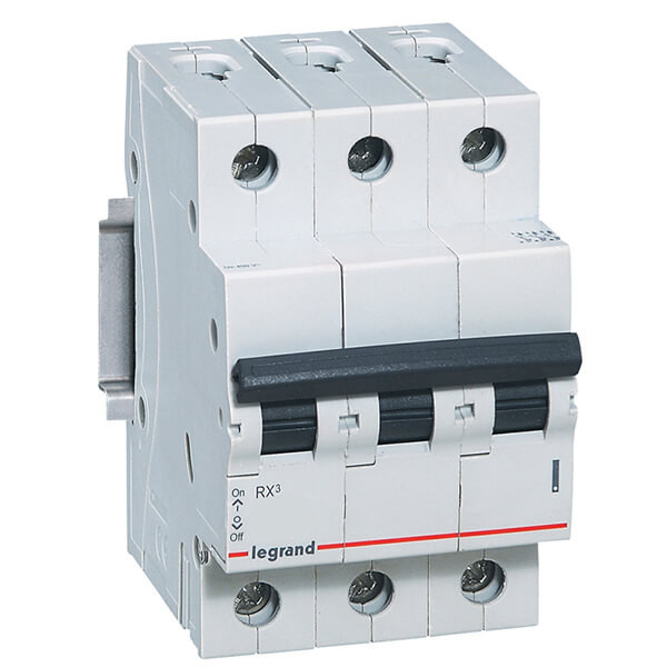 Disjuntor DIN 63A Tripolar Trifásico Curva C 3000A Pial Legrand RX3 419323