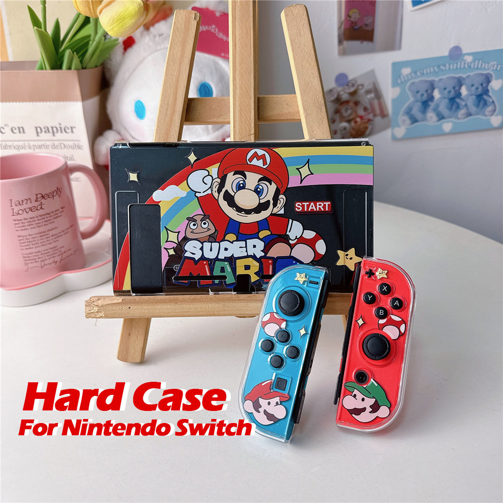 Compatível Para Nintendo Switch V1/V2/OLED Rainbow Mario Acessórios De Interruptor De Caixa Dura Console De Jogo Protetor De Manípulo PC Capa Gaming & Consoles