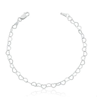 Tornozeleira Prata 925 Elos Coração em Oferta na Shopee