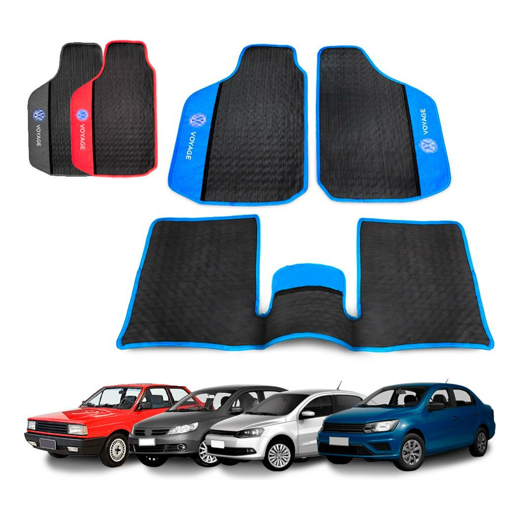 Tapete Borracha Voyage Com Traseiro Interiço 3 Peças Bordado em Oferta na Shopee