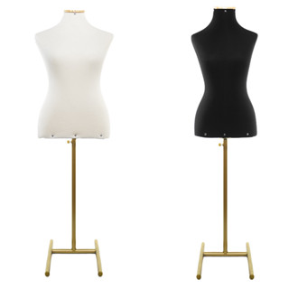 Manequim Feminino Forrado Busto Costura Moda vitrine Loja Pedestal dourado em Oferta na Shopee