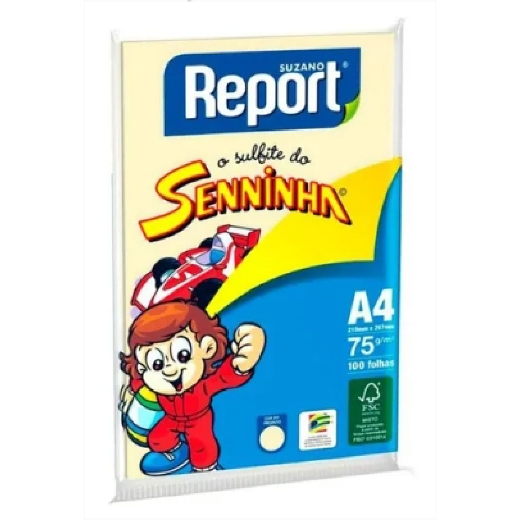 PAPEL A4 C/100FLS 75GR SENNINHA AMARELO   20082753 em Oferta na Shopee