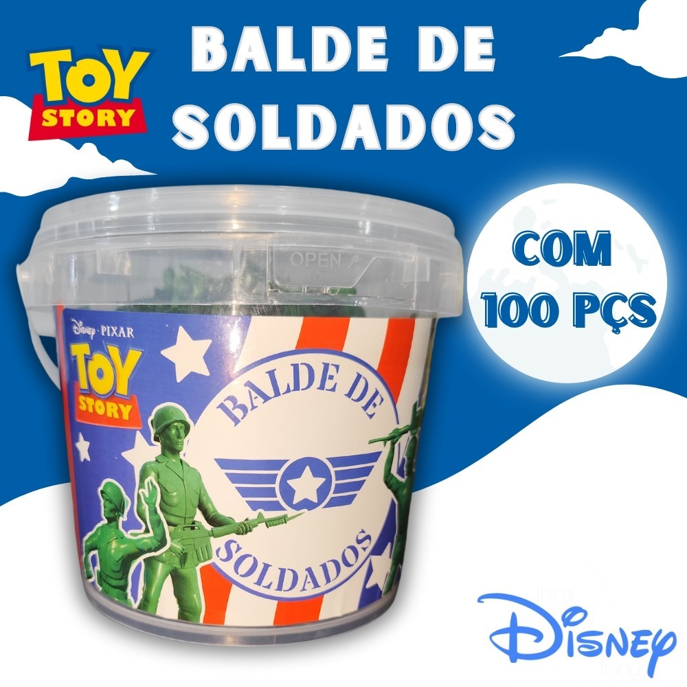 Balde De Soldados Toy Story Com 100 Soldadinhos Disney Brinquedo infantil Bonecos de ação Figurinhas Conjunto de soldado em Oferta na Shopee