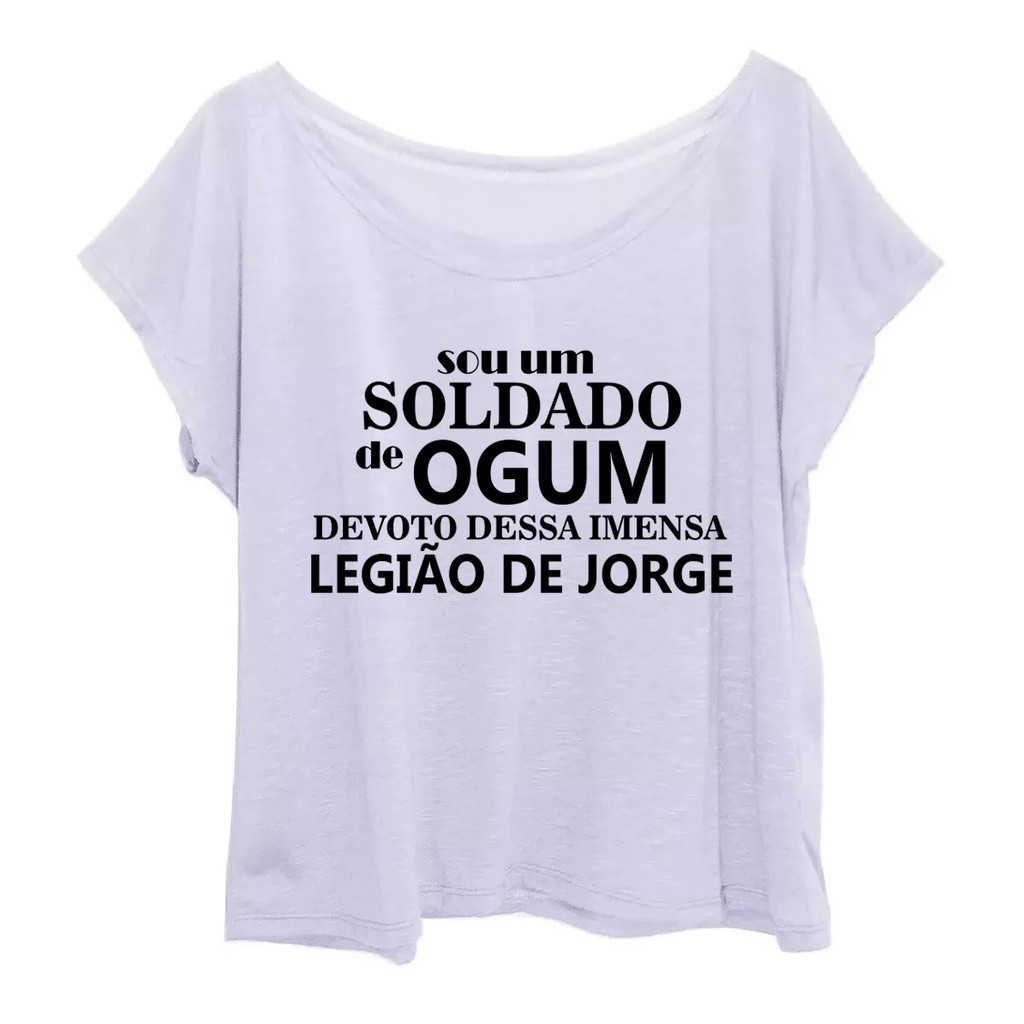 Camisa Feminina Soldado  Ogum Babylook Umbanda Candomblé Babylook