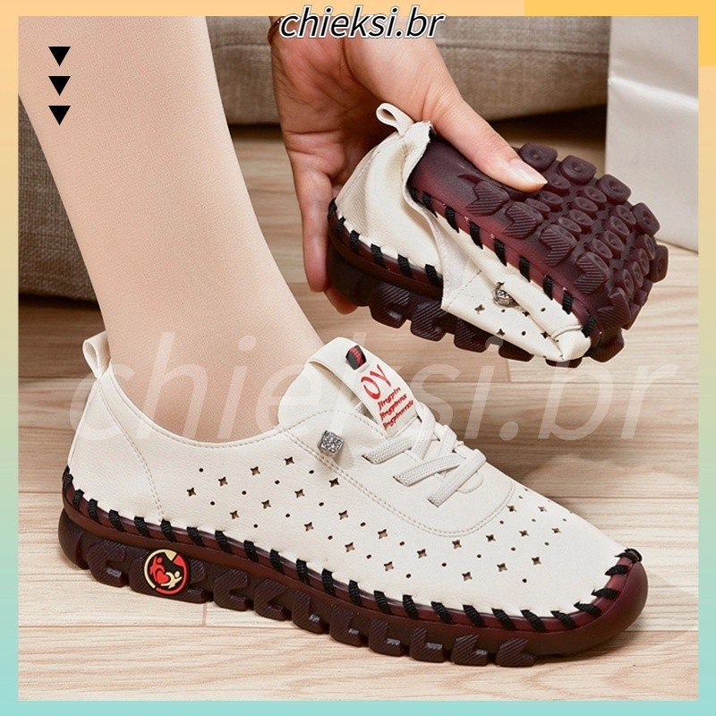 Tênis De Plataforma De Malha Ortopédica Feminina Moda Casual Sapatos De Caminhada Confortáveis