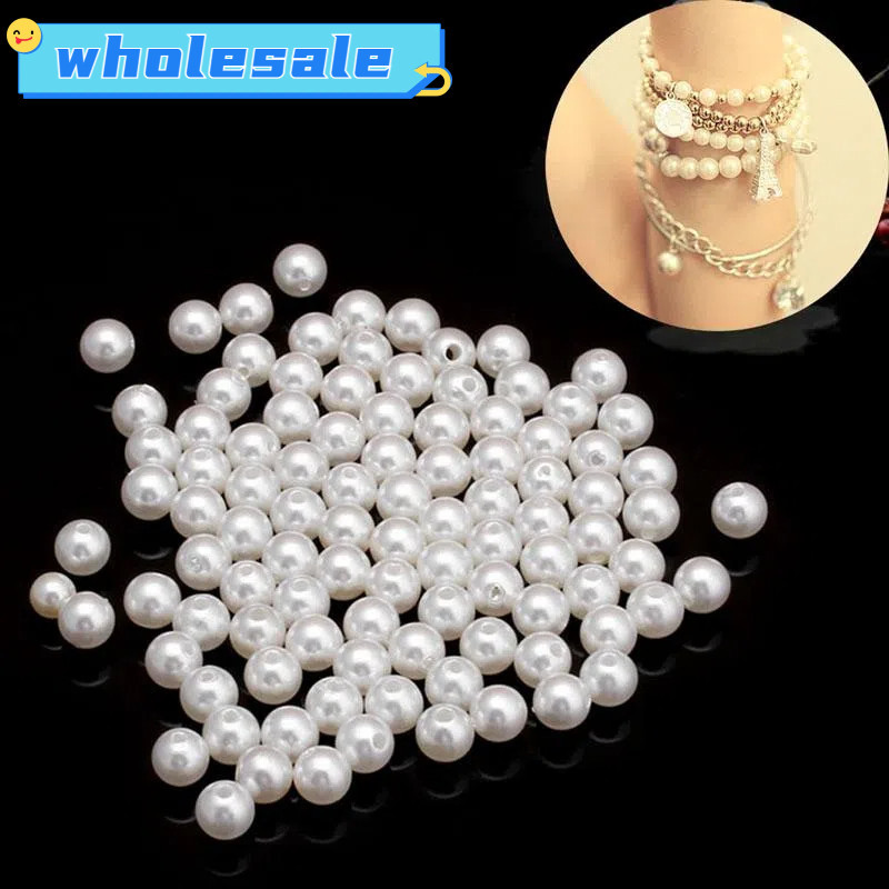 4-14mm 5-100Pcs Faux Pearl Round Beads DIY Para Jóias Fazendo Colar Pingente Pulseira Fashion Gift