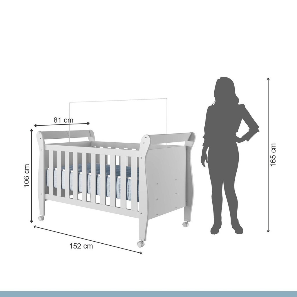Detalhes do Quarto de Bebê Completo Gêmeos com Guarda-roupa, 2 Berços e Cômoda Gael Branco
