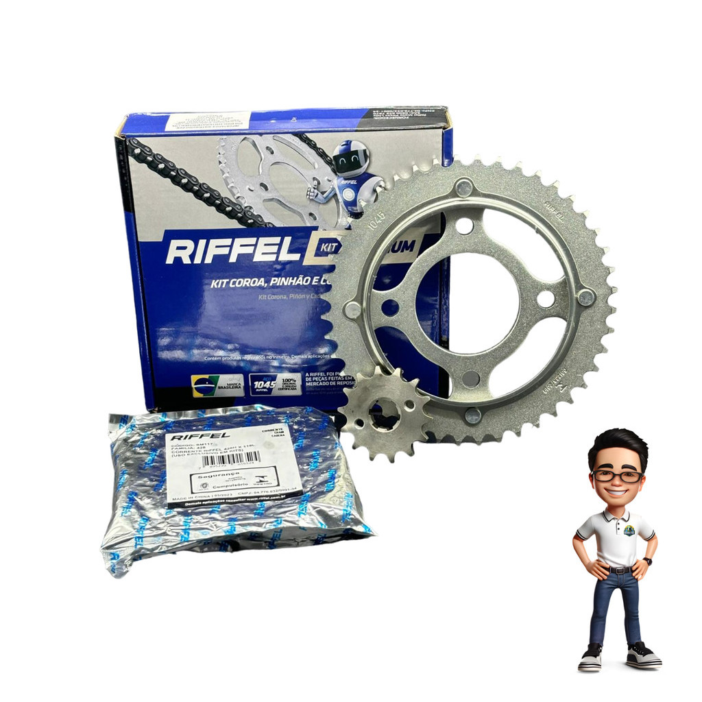 Kit Relaçao Riffel Yamanha Xtz 150 Crosser 14/18 Titanium