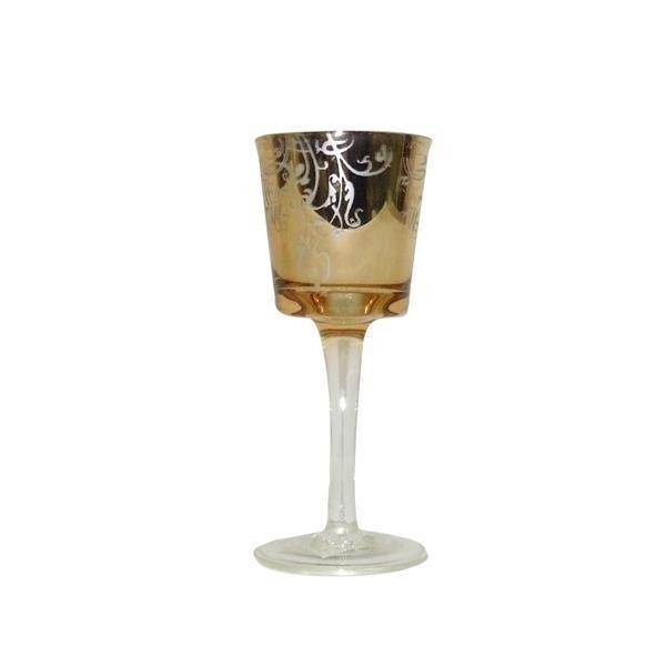 Castiçal De Vidro Natalina para Vela Dourado 18Cm