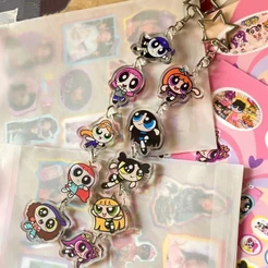 Chaveiro Kpop Idol NWJNS Acrílico O Powerpuff Girls Charme Chaveiros Coelhinhos Presente