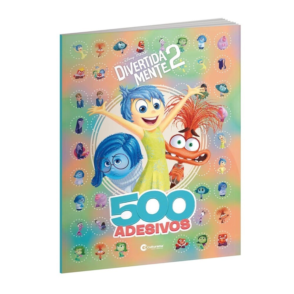 Livro 500 Adesivos Divertida Mente 2 - Livro de atividades + Páginas para Colorir - Oficial Divertidamente Disney - Novo