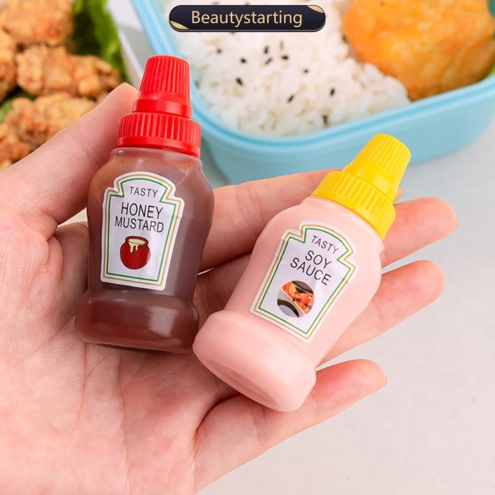 BEAUTYSTARTING Mini Frasco De Molho Ketchup Recarregável Recipientes Para Salada De Mel Frascos De Aperto Portáteis Dispensadores Bento Acessórios E6R5