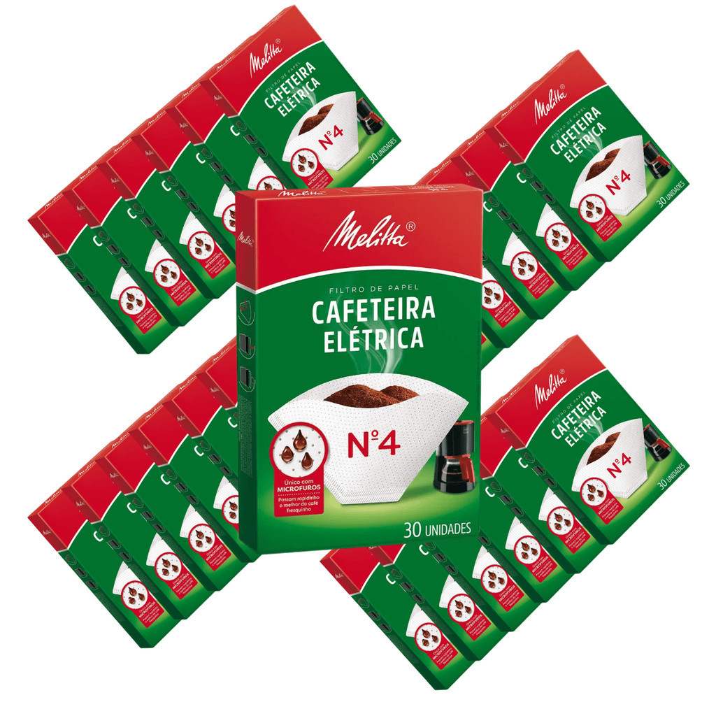 Filtro Papel Melitta Cafeteira Elétrica N°4 24cx com 30Un