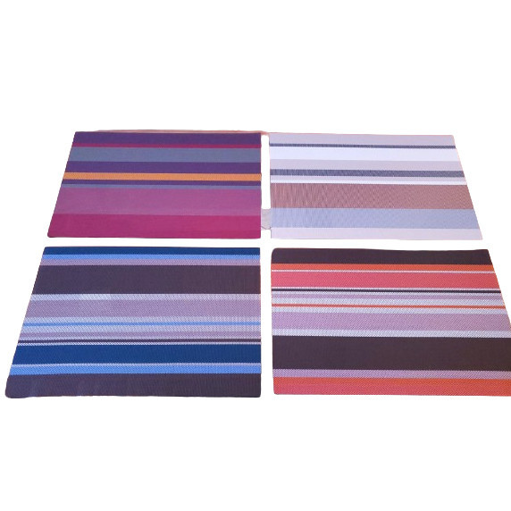 Jogo Americano Kit 8 – 6 ou 4 Lugares Americano Quadrado Listrado Colorido Mesa Posta Jantar Luxo