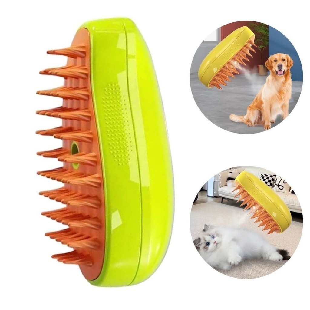 Escova Elétrica Vapor Pet  3 Em 1 Pente de Cães Gatos Tira Pelos a vapor Envio Imediato!!!