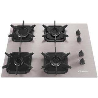 Cooktop a Gás Mueller 4 Bocas mesa em Alumínio com Queimador Ultra Chama e Grades em Ferro Fundido MCG4BK Bivolt em Oferta na Shopee