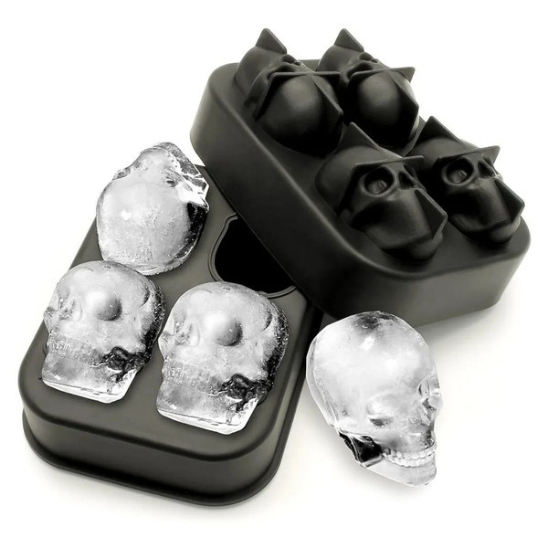 Forma De Gelo Silicone Forma De Caveira Festas Drinks Bar