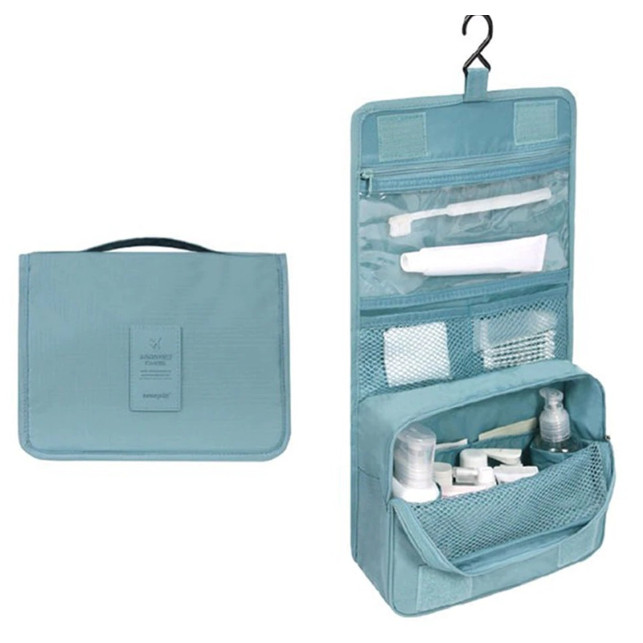 Nécessaire Bolsa Organizadora De Viagem Maquiagem Higiene Pessoal Com Divisória e Gancho Gancho Cabide Presente Prático