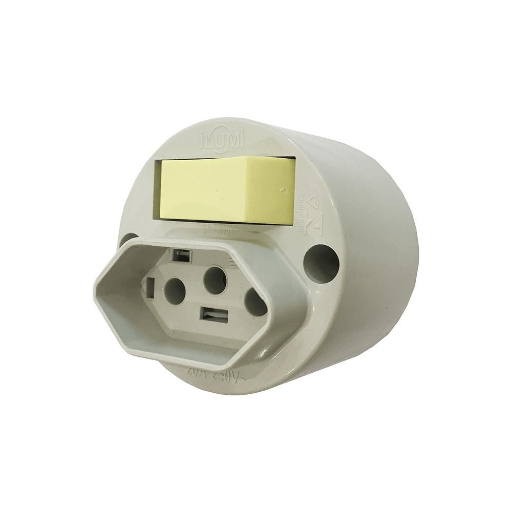Interruptor Sobrepor Ilumi Tecla Simples + 1 Tomada Bipolar 2p + T 20a - 16541 250v em Oferta na Shopee