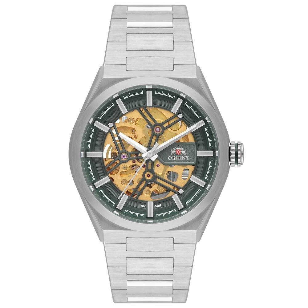 Relógio Orient Masculino Ref: Nh7ss005 E1sx Automático Esqueleto Prateado