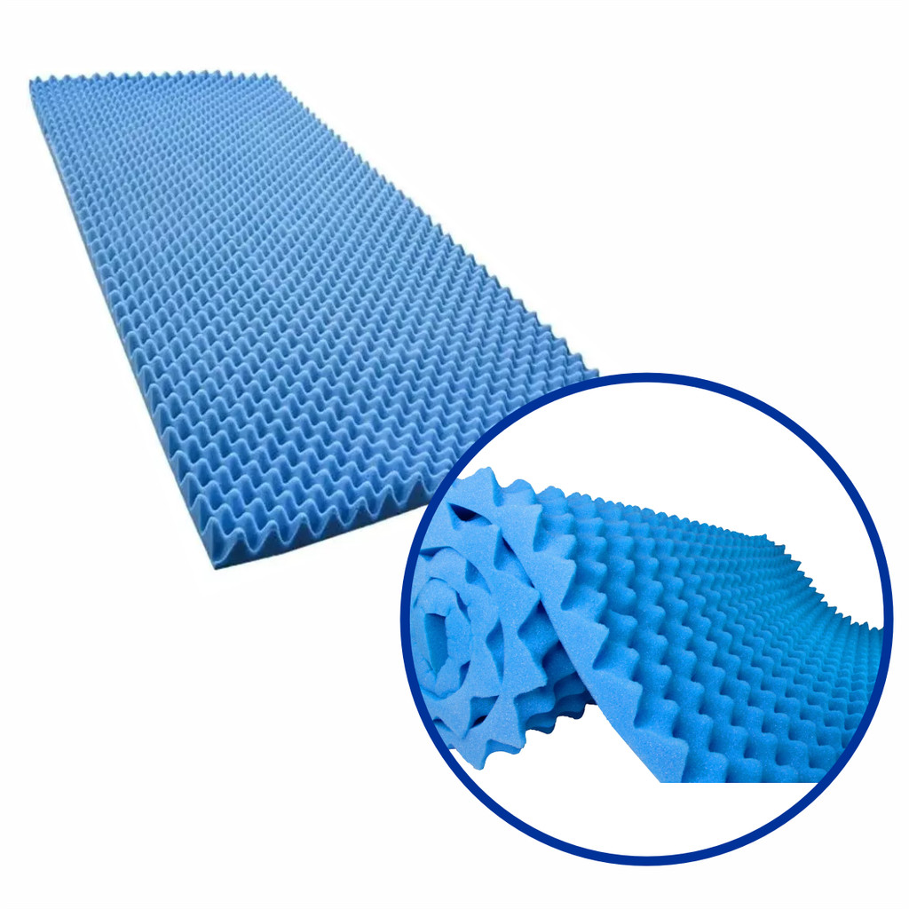 Colchão Maca Ortopédico Piramidal Vácuo Azul D28 Massageador Anti-Escaras Terapêutico Sequencial