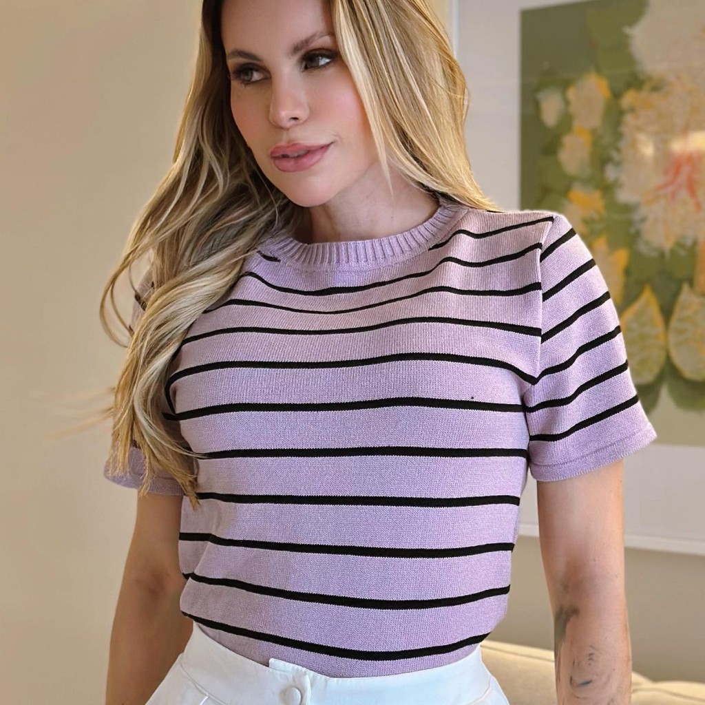 Blusinha Tricô Modal Adriana Moda Feminina Primavera Verão