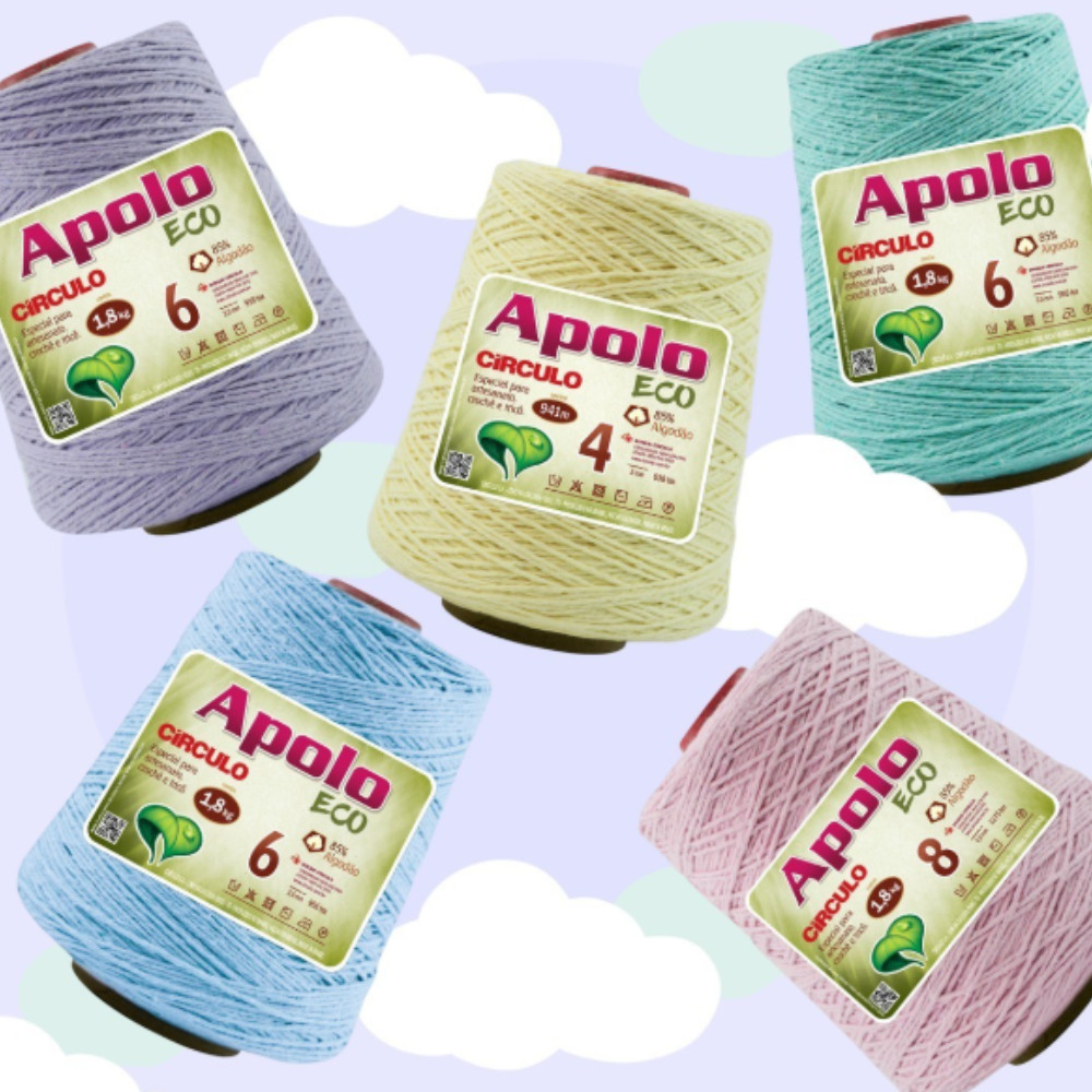 Barbante Apolo Eco N°8 Tricô Crochê 470 Metros 1275 tex - Círculo