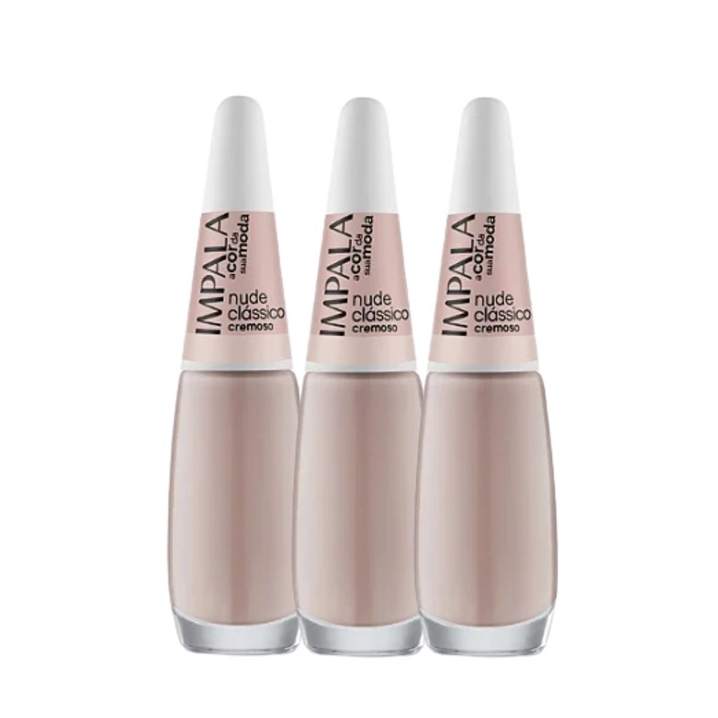 KIT 3 ESMALTE IMPALA NUDE CLASSICO QUERIDINHOS DA MANICURE