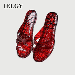 IELGY Chinelos Planos De Cristal De Verão Femininos Casuais Banho Diário Antiderrapante Salto Baixo Interno