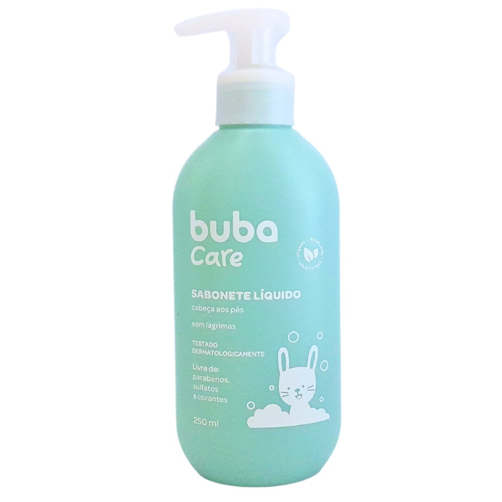 Sabonete Liquido Infantil Bebe Vegano Buba Care 250ml