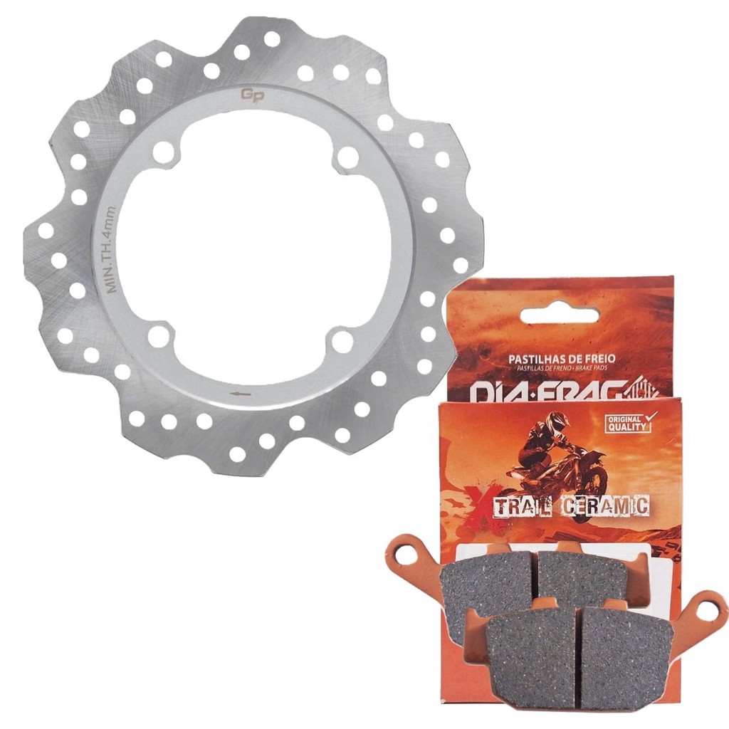 Disco de Freio Traseiro Cb 500x / Cb 500f / Cbr 500r 2014 A 2024 + Pastilhas Cer