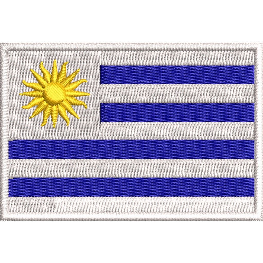 Patch Bordado Bandeira do Uruguai 7cmx5cm - Moto Motociclista Motocross Airsoft Militar P/Colete