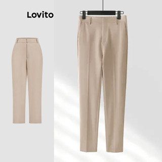 Lovito Calça Elegante Com Zíper Básica Verão/Primavera Para Mulheres L120ED1135 em Oferta na Shopee