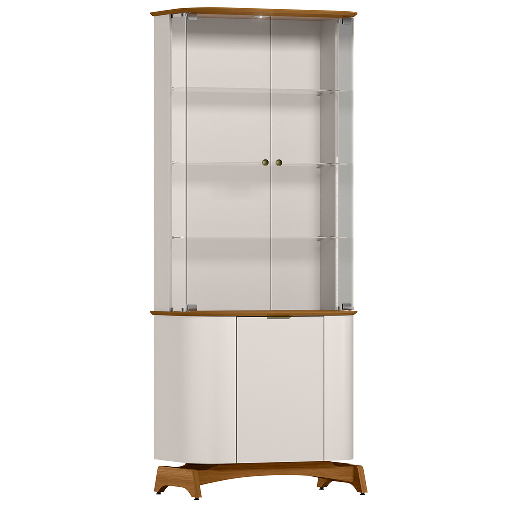 Cristaleira Para Sala de Jantar Bar 3 Portas Verbena N01 Off White Ypê - Lyam Decor em Oferta na Shopee