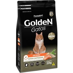 Ração Golden para Gatos Adultos Castrados Salmão 3kg