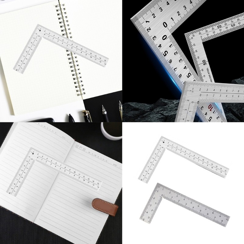 OMG * Moldura Aço Inoxidável Quadrada Forma L Régua Metal Para Marcenaria, Medição Móveis, Fabricação