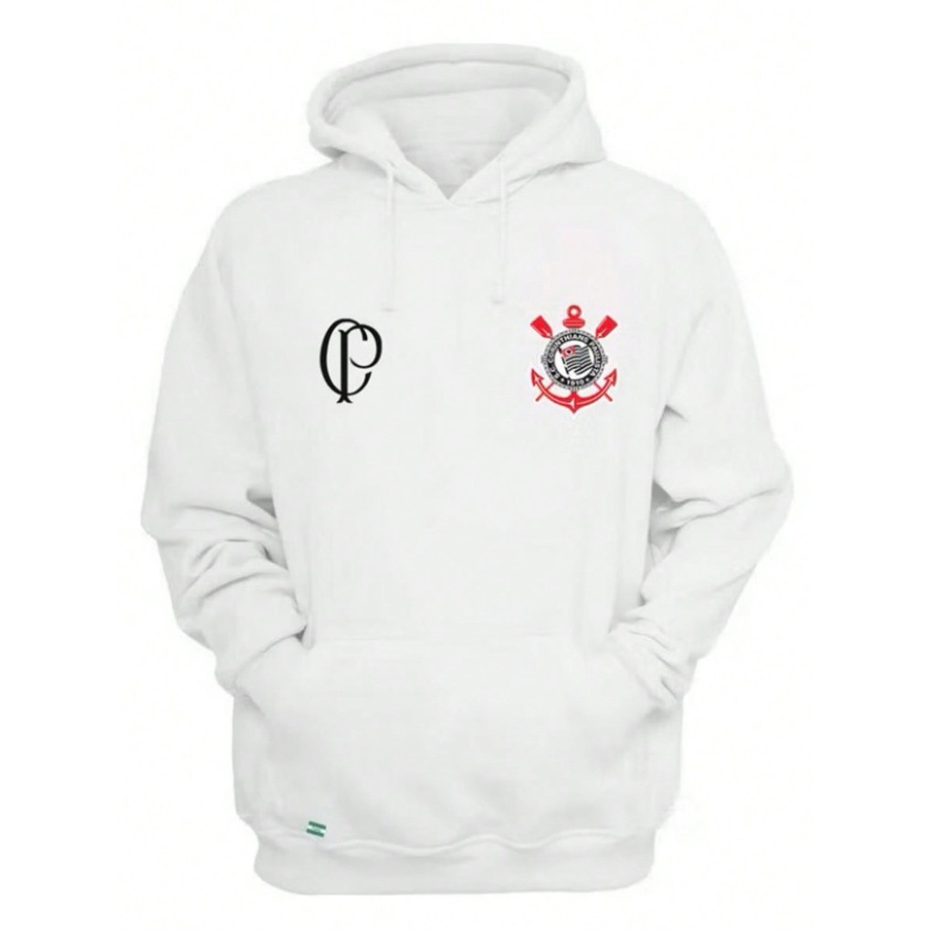Moletom Canguru Corinthians Timão Blusa De Frio Flanelado Algodão Blusão Com Capuz e Bolso, Time Futebol.