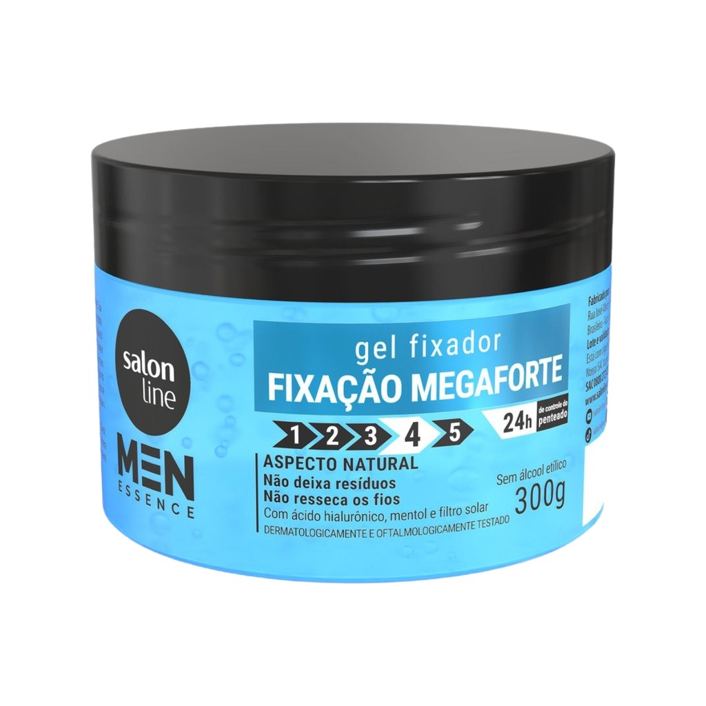 Gel Fixador Megaforte Aspecto Natural Men Salon Line 300g