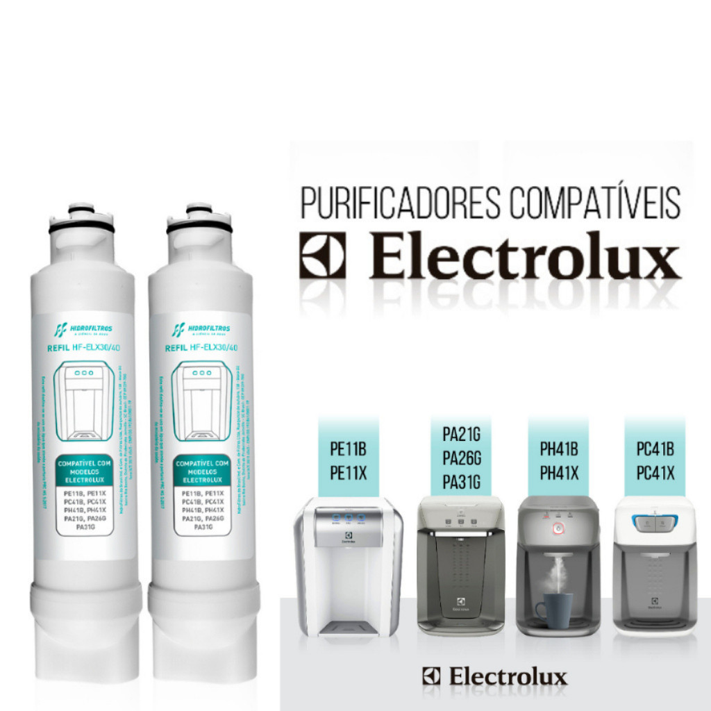 1/2/3 Refil Filtro Compatível Purificador Electrolux PE11X PE11B PA21G PA26G PA31G PC41B PC41X PH41B